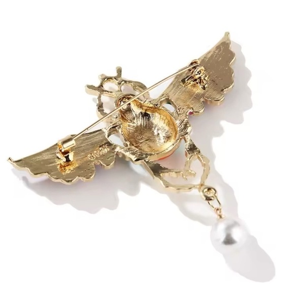 Egyptian Talisman Beetle Aquamarine Brooch - Picture 6 of 6